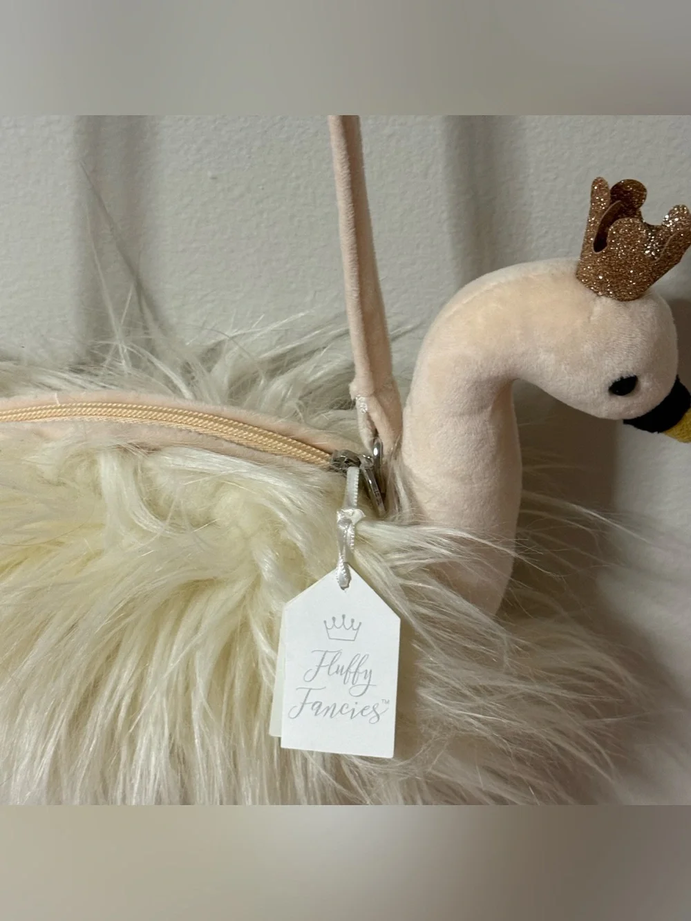 Jellycat London Fancy Princess Swan Fluffy Plush Tiara Fancies Bag